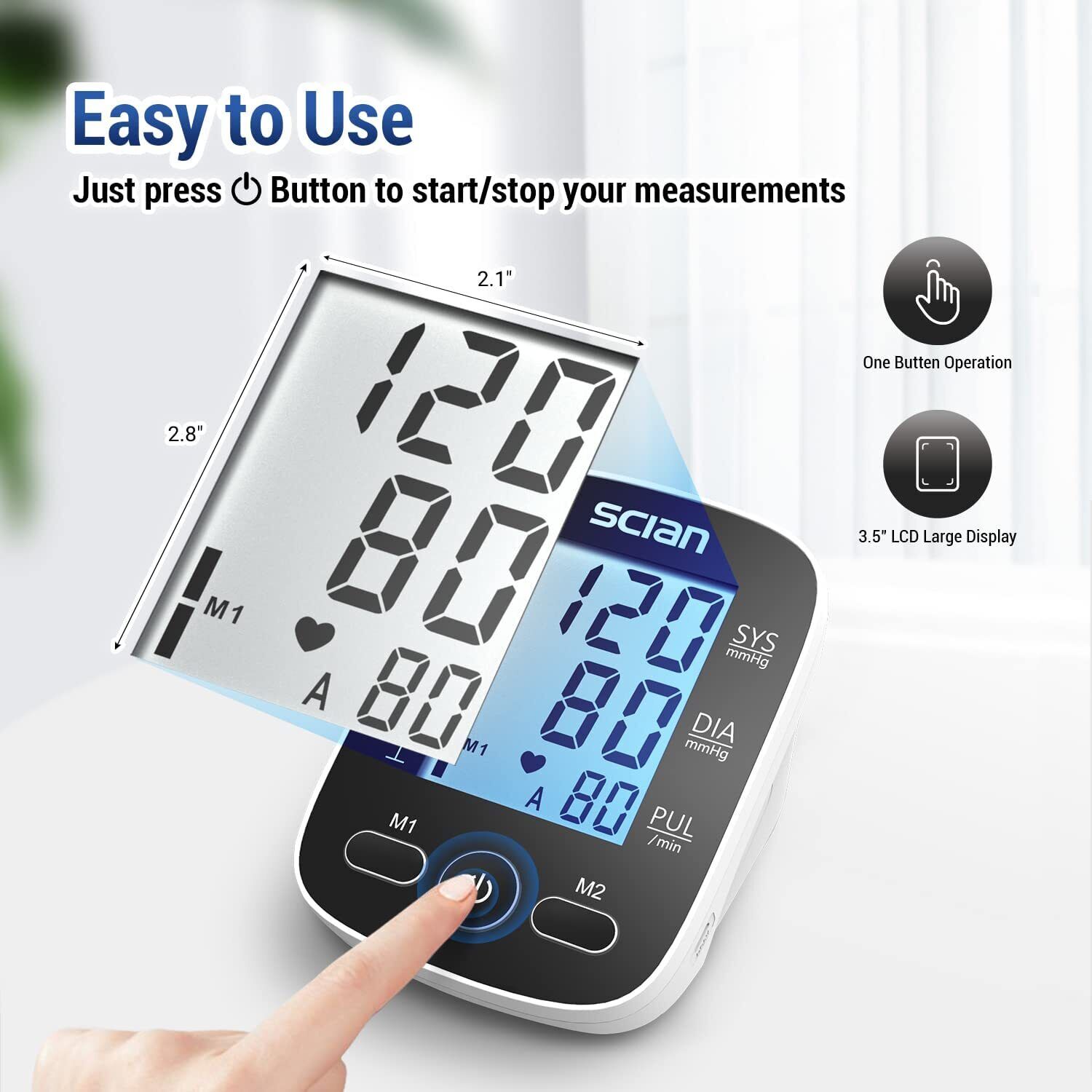 Scian Blood Pressure Monitor Upper Arm Digital Automatic BP Cuff Gauge Tester