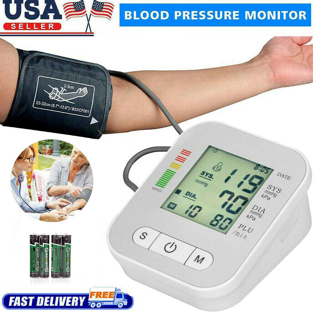 Upper Arm Blood Pressure Monitor Digital BP Cuff Machine Automatic Pulse Meter