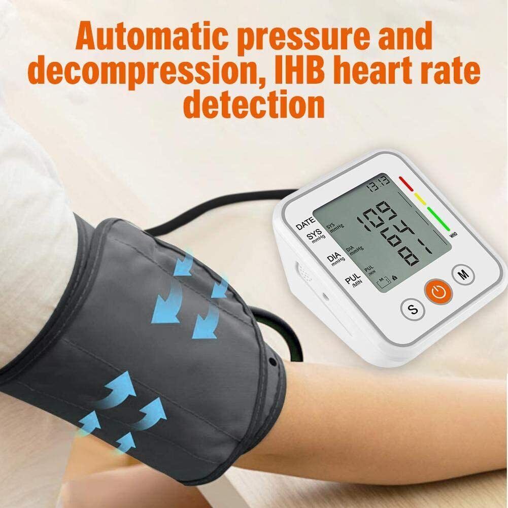 Upper Arm Blood Pressure Monitor Digital BP Cuff Machine Automatic Pulse Meter