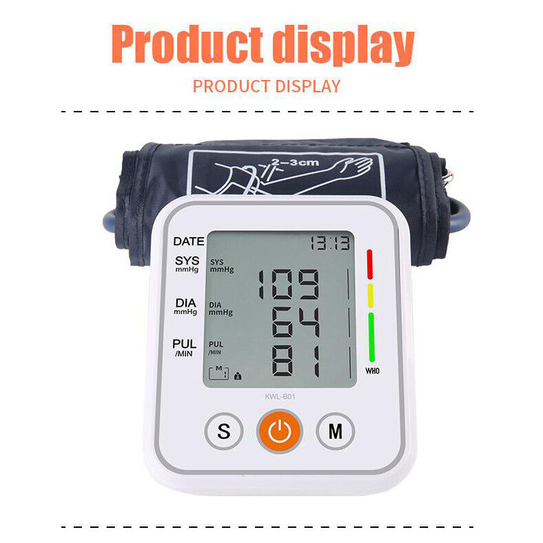 Upper Arm Blood Pressure Monitor Digital BP Cuff Machine Automatic Pulse Meter