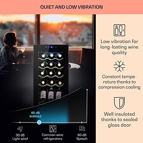 Klarstein Slimline Built-in Wine Cooler, 15 Bottles