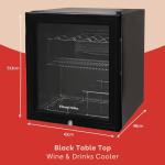 Lockable 12-Bottle Mini Wine Fridge with LED Light