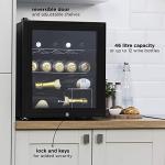 Lockable 12-Bottle Mini Wine Fridge with LED Light
