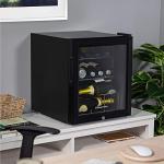 Lockable 12-Bottle Mini Wine Fridge with LED Light