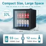 EUHOMY 55 Can Beverage Refrigerator with Glass Door