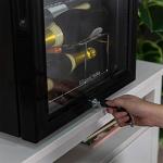 Lockable 12-Bottle Mini Wine Fridge with LED Light