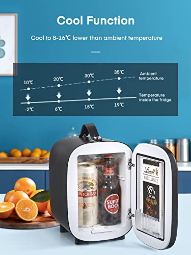 FOHERE Portable Mini Fridge for Wine and Drinks
