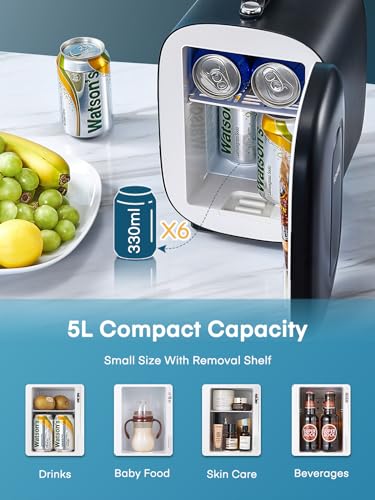 FOHERE Portable Mini Fridge for Wine and Drinks