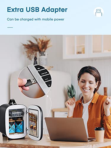 FOHERE Portable Mini Fridge for Wine and Drinks