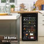 Russell Hobbs 34-Bottle Black Wine & Drinks Fridge