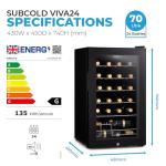 Subcold Viva24 Black LED Wine Cooler Fridge