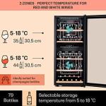 Klarstein Dual Zone Wine Cooler for 79 Bottles