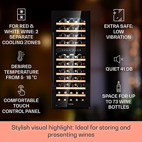 Klarstein Dual Zone Wine Cooler Fridge, 73 Bottles