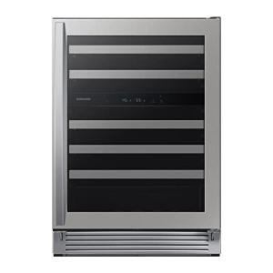SAMSUNG 34" Wine Cooler, 51 Bottles, Dual Temp, LED, Stainless