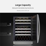 SAMSUNG 34" Wine Cooler, 51 Bottles, Dual Temp, LED, Stainless