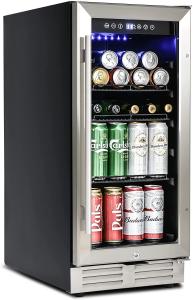30.15" Wine Fridge with Double Glass, LED - Freestanding/ Built-in