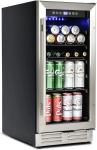 30.15" Wine Fridge with Double Glass, LED - Freestanding/ Built-in
