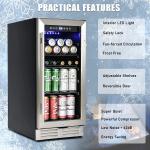 30.15" Wine Fridge with Double Glass, LED - Freestanding/ Built-in