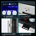 30.15" Wine Fridge with Double Glass, LED - Freestanding/ Built-in