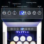 30.15" Wine Fridge with Double Glass, LED - Freestanding/ Built-in