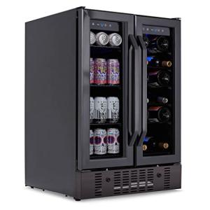 NewAir Dual Zone Wine Fridge, 18 Bottle and 60 Can Capacity