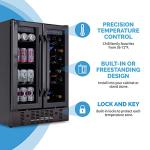 NewAir Dual Zone Wine Fridge, 18 Bottle and 60 Can Capacity