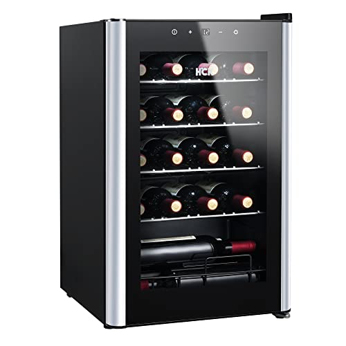 HCK 70L Freestanding Black Wine Cooler for 24 Bottles