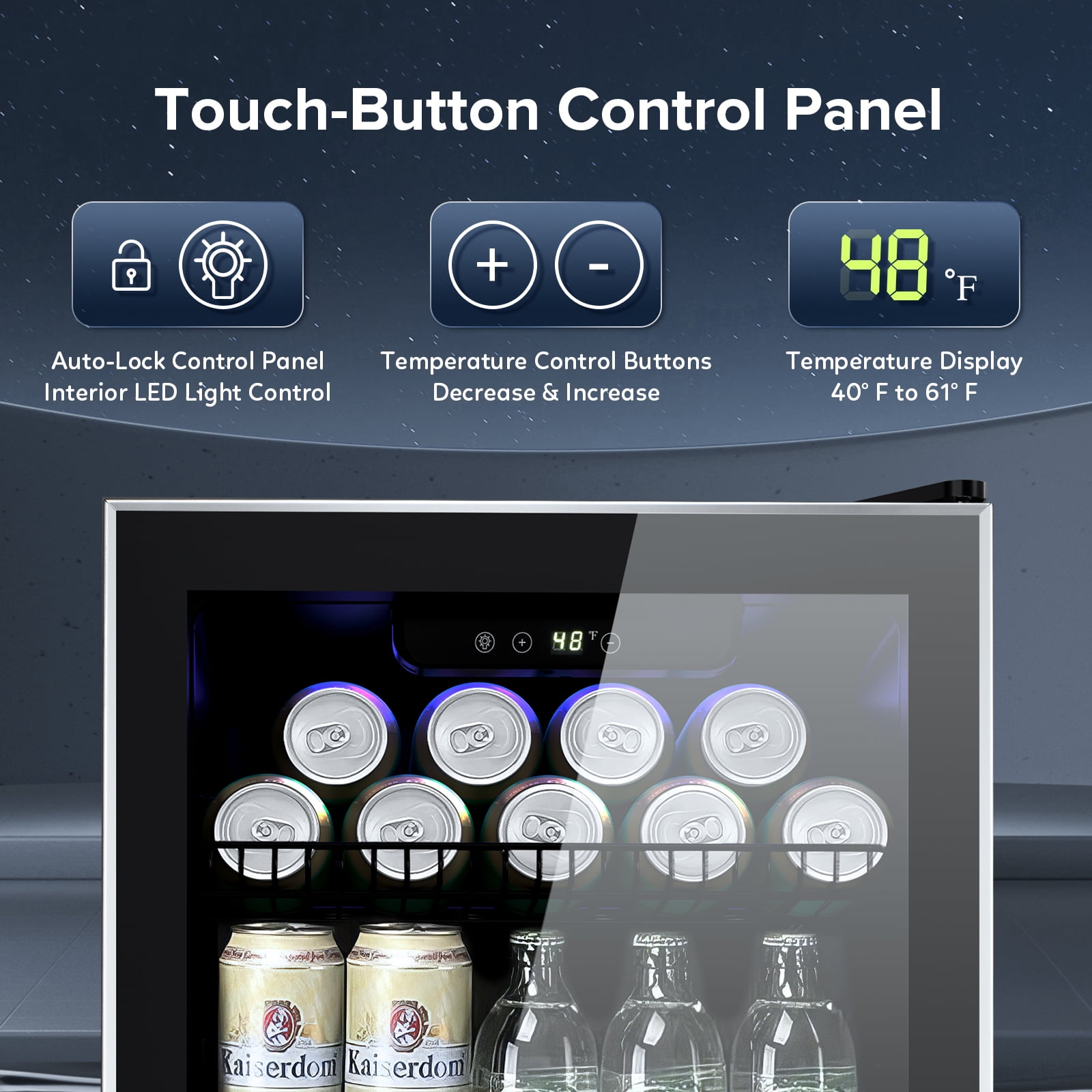 KISSAIR Beverage Refrigerator Cooler - 120 Can Wine Fridge
