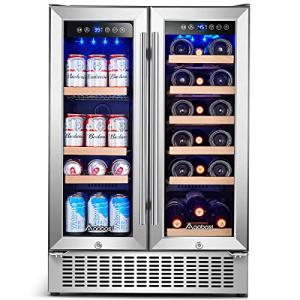 AAOBOSI 24" Dual Zone Wine & Beverage Cooler