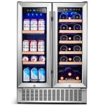 AAOBOSI 24" Dual Zone Wine & Beverage Cooler