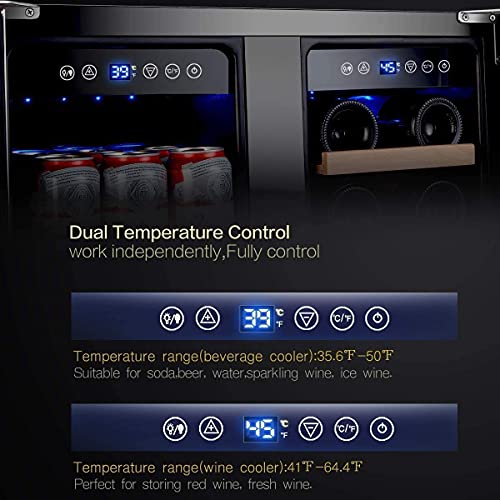 AAOBOSI 24" Dual Zone Wine & Beverage Cooler