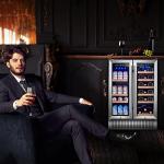 AAOBOSI 24" Dual Zone Wine & Beverage Cooler