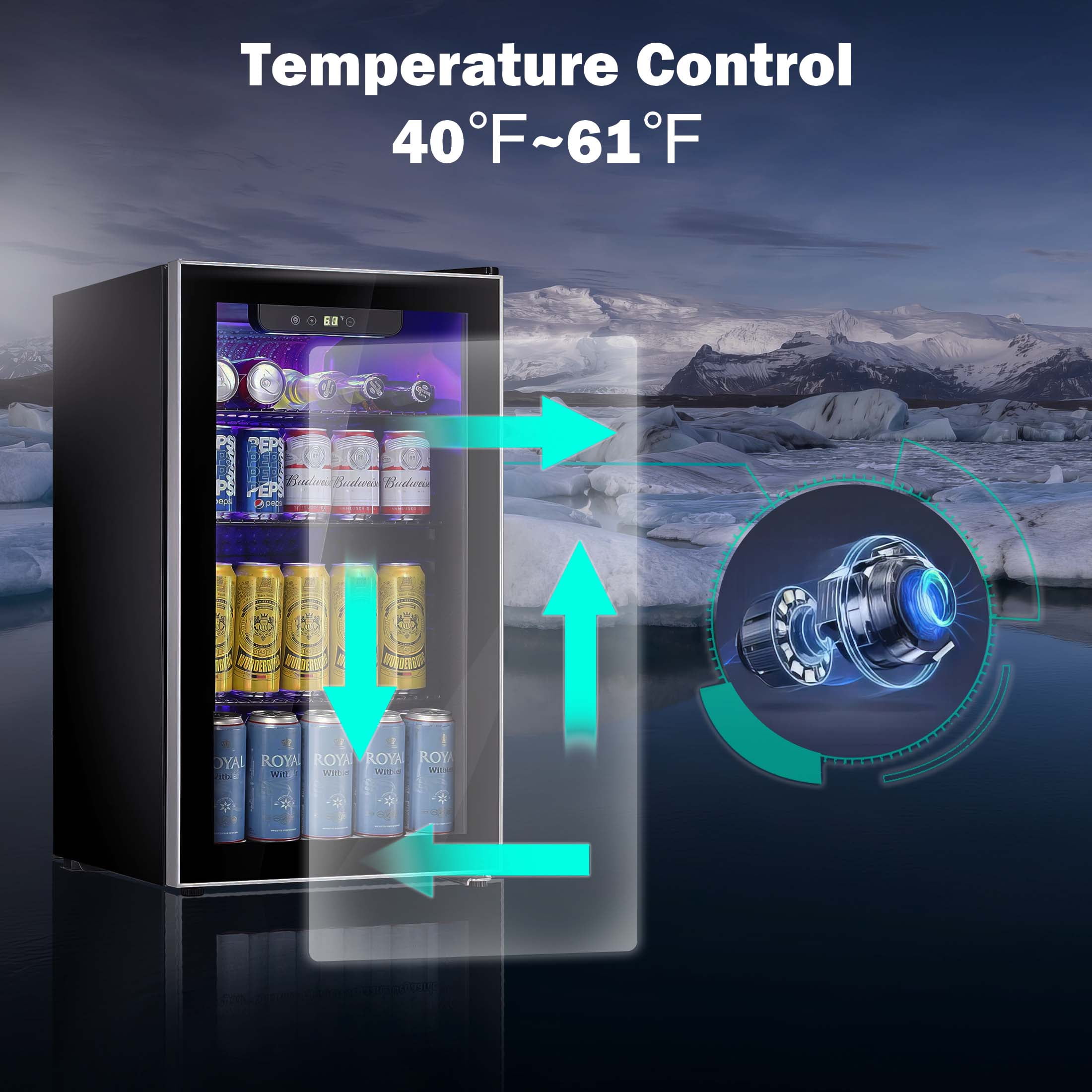 Auseo Beverage Refrigerator Cooler - 120 Can Wine Fridge