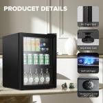 Auseo 1.7Cu.ft Wine Cooler Cabinet with Clear Glass Door