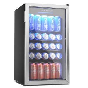 Wine Fridge: Mini Cooler with Glass Door - 126 Can Capacity