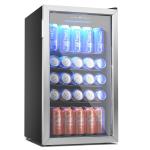 Wine Fridge: Mini Cooler with Glass Door - 126 Can Capacity