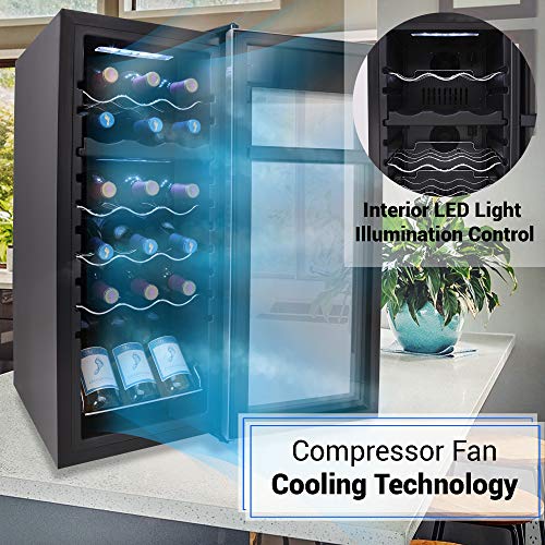 NutriChef 18-Bottle Dual Zone Wine Cooler