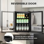 Auseo 1.7Cu.ft Wine Cooler Cabinet with Clear Glass Door