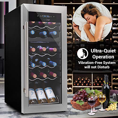NutriChef 18-Bottle Dual Zone Wine Cooler
