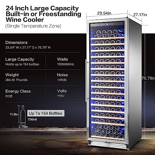 BODEGA 24 Inch Wine Cooler: Large Capacity, Advanced Cooling
