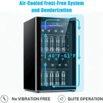 26-Bottle Freestanding Wine Fridge with Stainless Steel Door