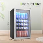 Wine Fridge: Mini Cooler with Glass Door - 126 Can Capacity
