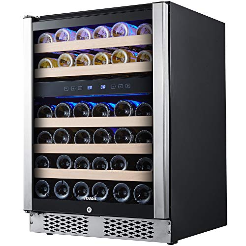 STAIGIS 46-Bottle Stainless Steel Wine Fridge