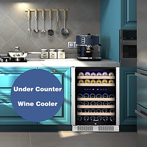 STAIGIS 46-Bottle Stainless Steel Wine Fridge