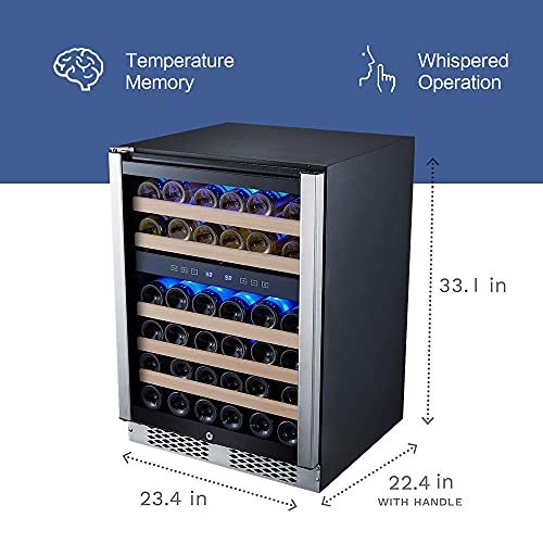 STAIGIS 46-Bottle Stainless Steel Wine Fridge