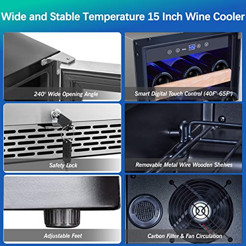 Yeego 15-Inch Wine Cooler Refrigerator