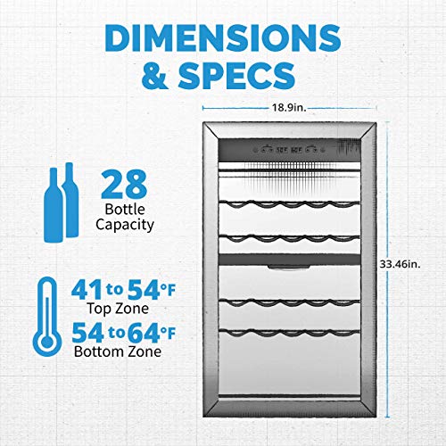 NewAir Freestanding Dual Zone Wine Fridge
