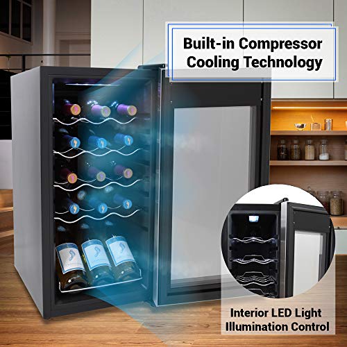 Compact 15 Bottle Wine Fridge with Digital Control