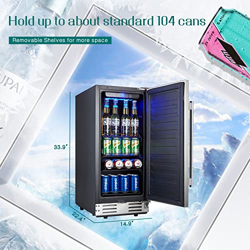 Kalamera Under Counter Beverage Fridge for 104 Cans