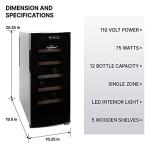 Deluxe 12 Bottle Thermoelectric Wine Fridge
